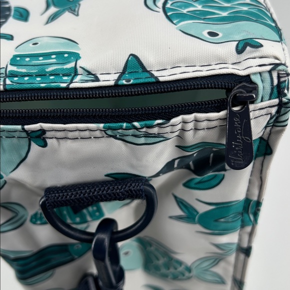 Thirty-One Picnic Thermal Cooler Tote Aquatic Fish Print Carrier Travel - Picture 6 of 8